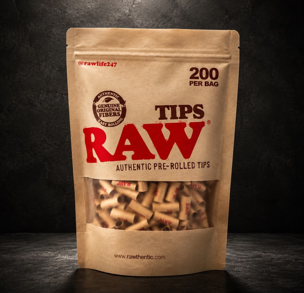 RAW PREROLLED TIPS 200CT