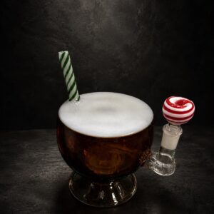 CANDY CANE GLASS WATER PIPE
